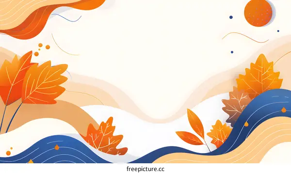 Abstract Autumn Leaves Background Illustration