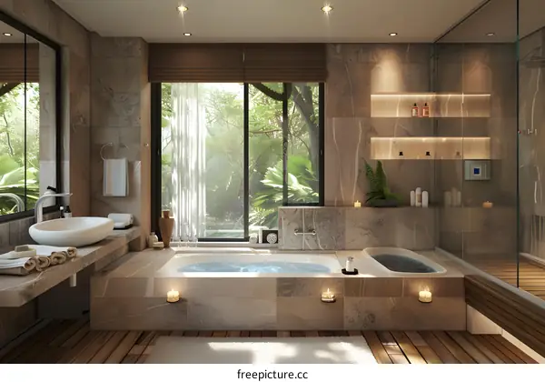 Bathroom of a luxury hotel in Palm Springs