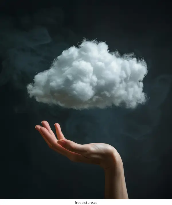 Hand Holding a Dreamy Cloud