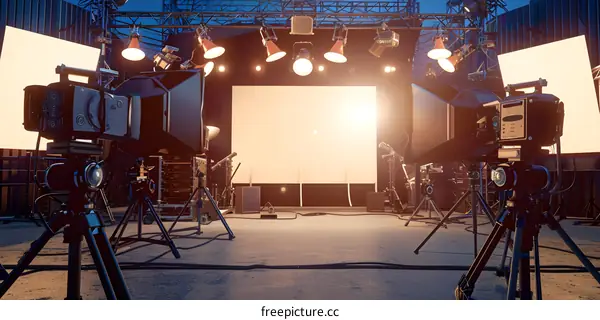 Studio Setup with Cameras and Lights