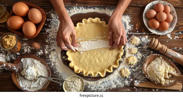 woman making pie crust from scratch