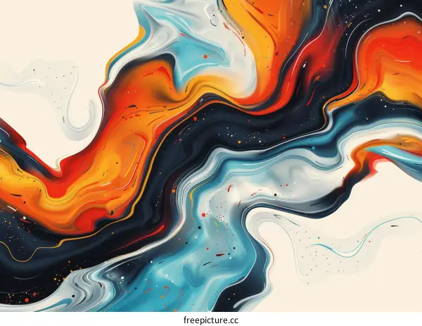 Abstract Colorful Liquid Painting Design