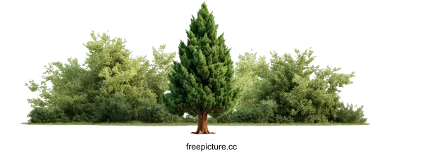 [Transparent Background PNG]Green Tree in a Lush Forest Setting
