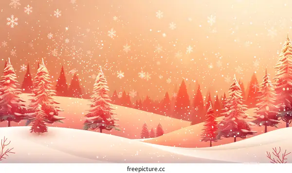 Christmas Snow Scene Illustration