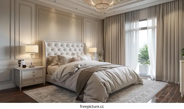 Elegant Beige Bedroom Interior Design