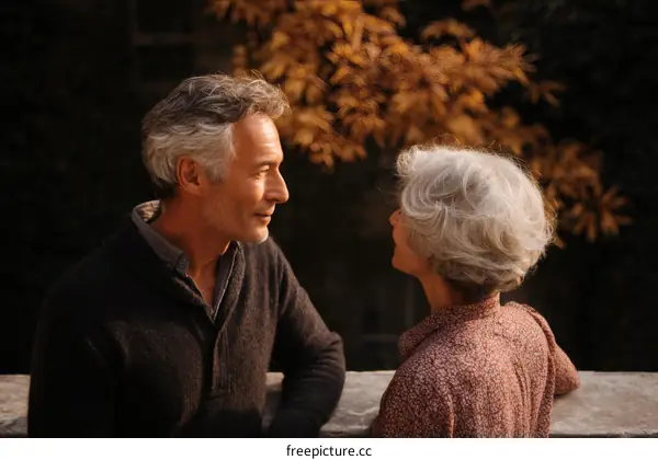 Couple Contemplating Autumnal Scene