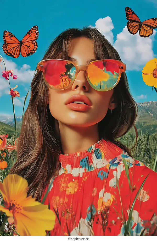 Colorful Summer Fashion Illustration with Woman