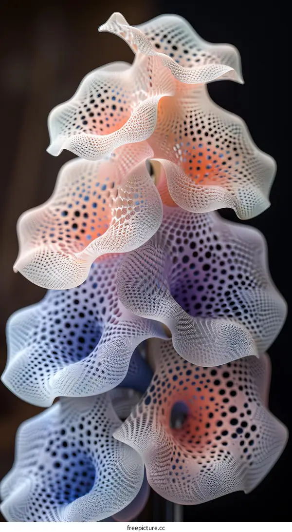 A 3D rendering of a flower made of coral