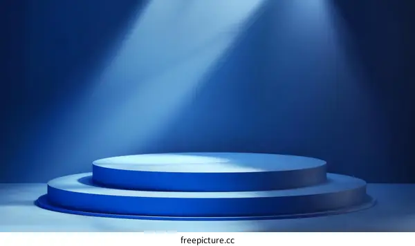 Blue Stage Product Display Illustration