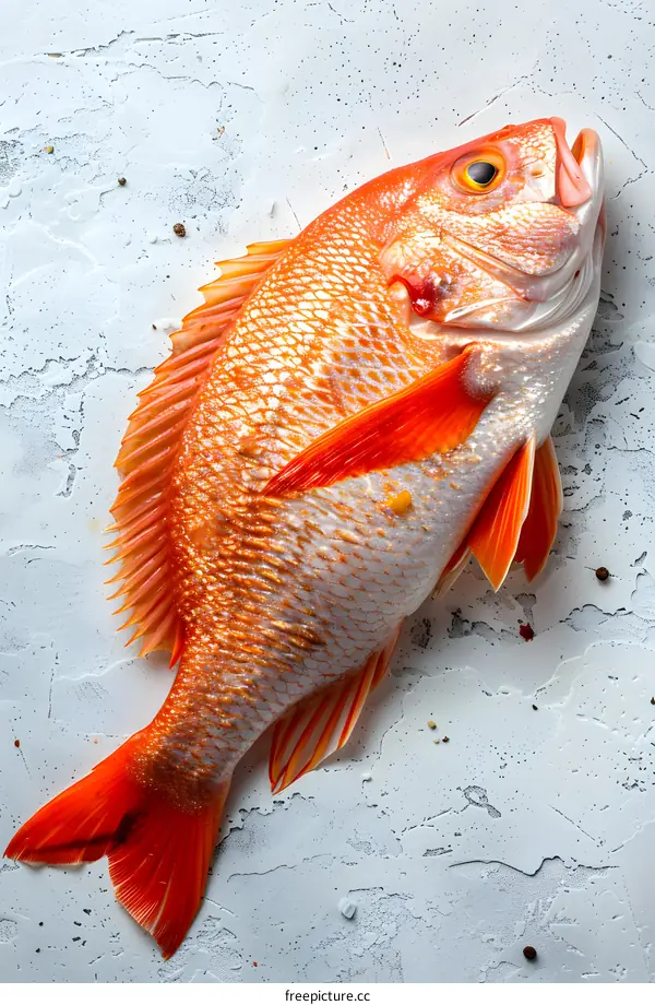 Fresh Red Snapper Fish on White Background