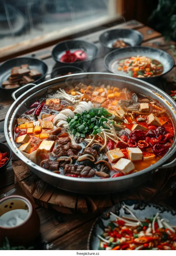Aromatic Mala Hotpot Symphony with an Array of Delicacies