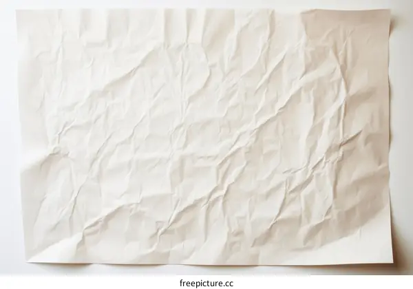Crumpled Paper Texture Background - Off-White Beige
