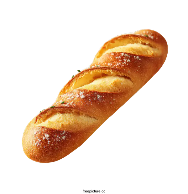 [Transparent Background PNG]Freshly Baked Baguette with Herbs