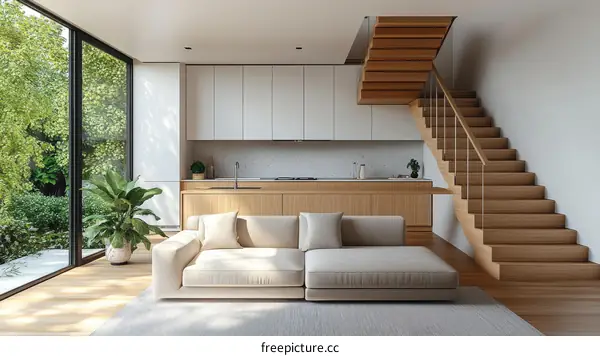 Modern Open-Plan Kitchen Living Area Design