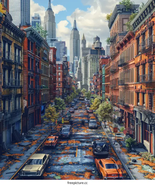 Post-Apocalyptic New York City Street Scene