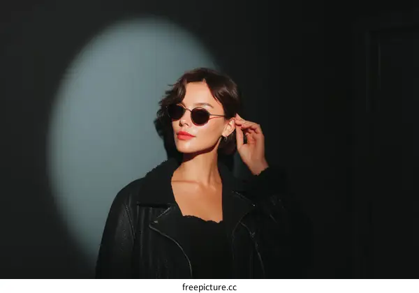 Stylish Woman in Spotlight Fashion Photography