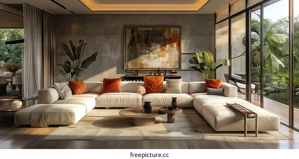 Bright & Airy Modern Minimalist Living Room with Natural Light