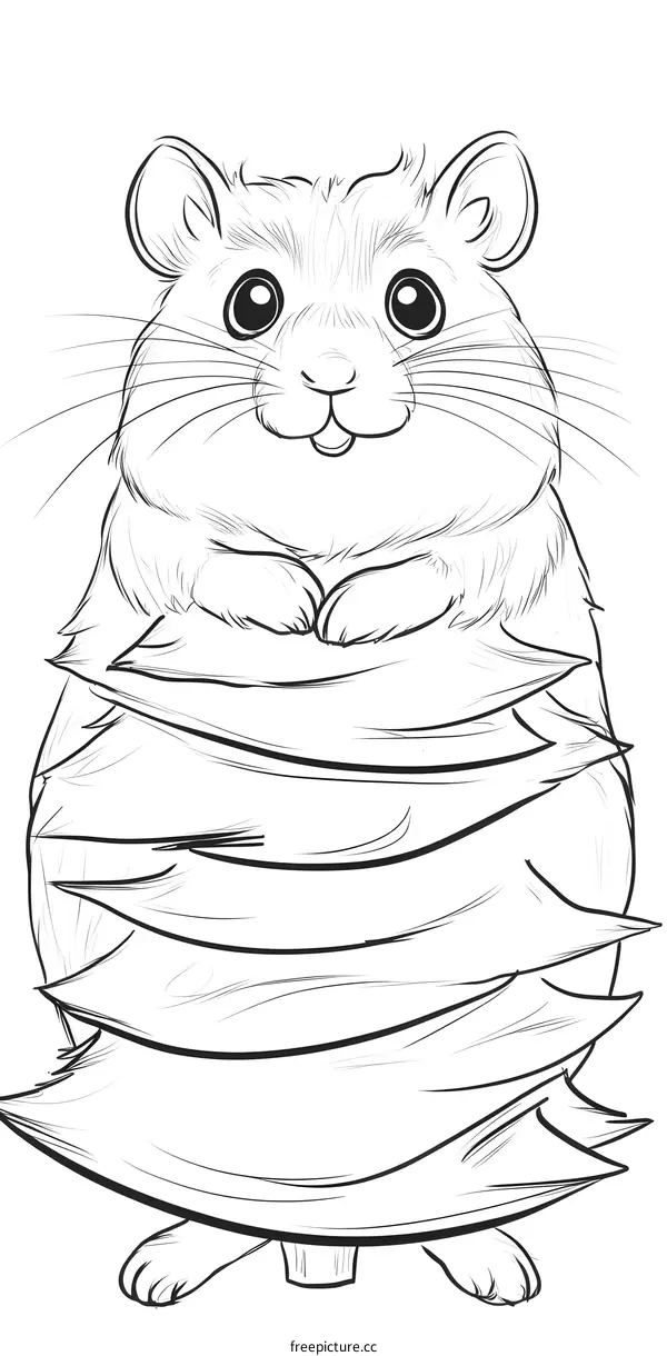 Cute Hamster Holding a Blanket Illustration