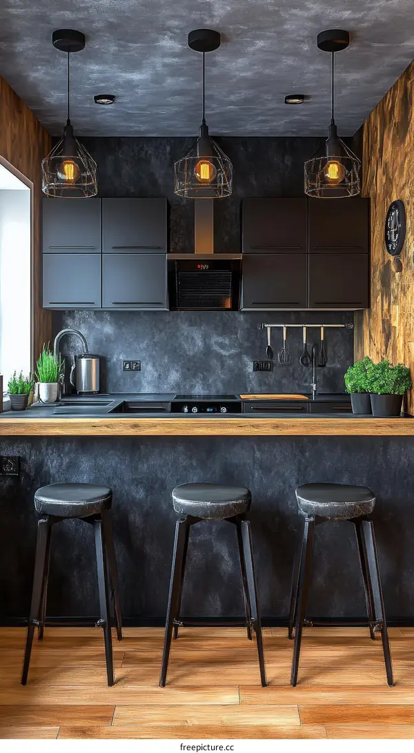 Modern Industrial Kitchen Bar Counter