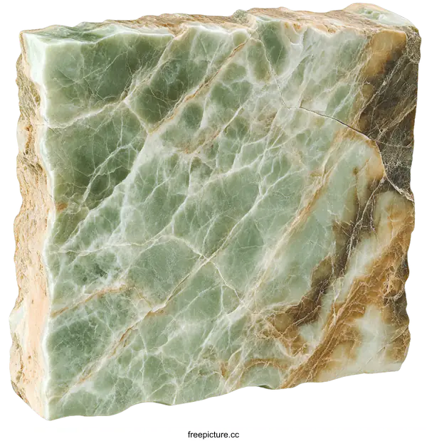 [Transparent Background PNG]Raw Green Onyx Stone Slab