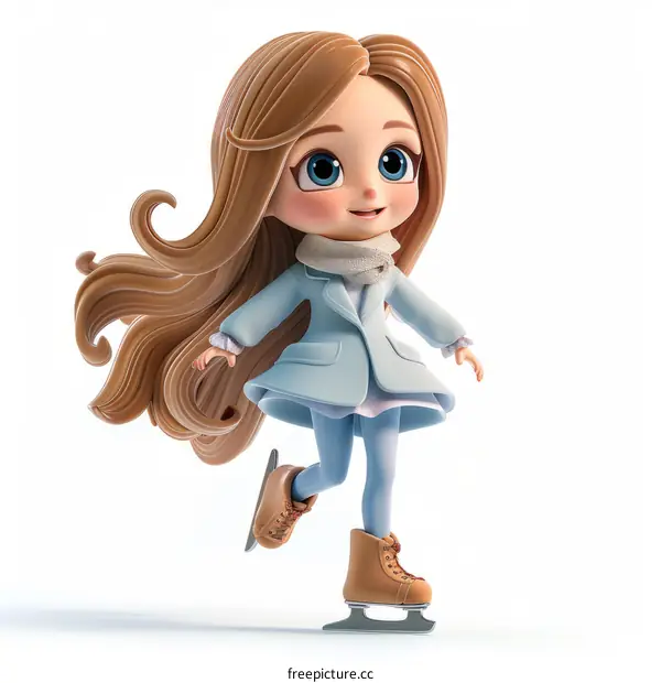 Little Girls Ice Skating