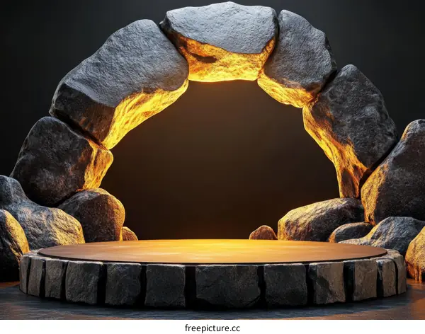 Natural Stone Archway Product Display Platform