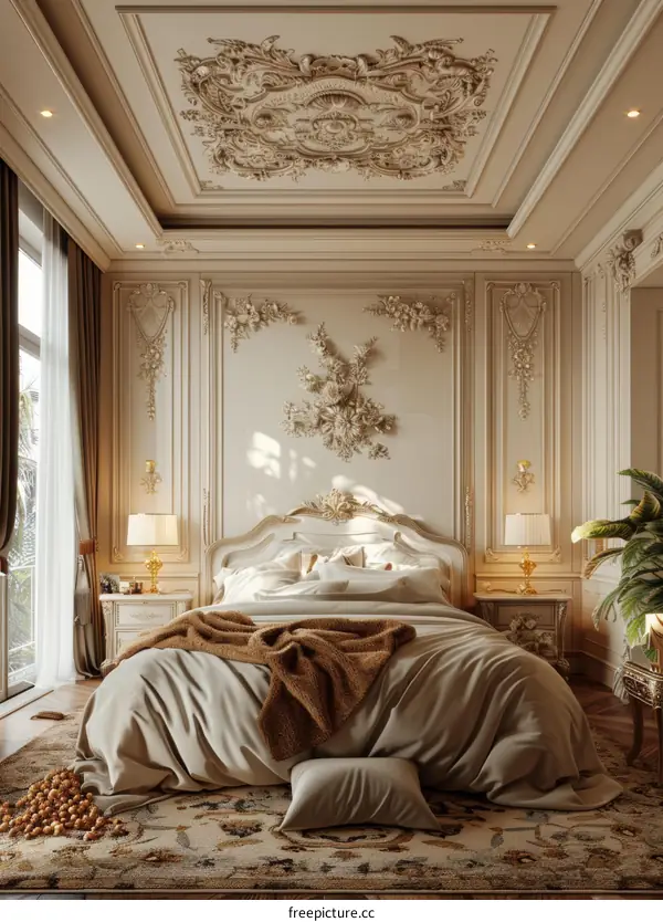 Luxury Bedroom with Exquisite Carving