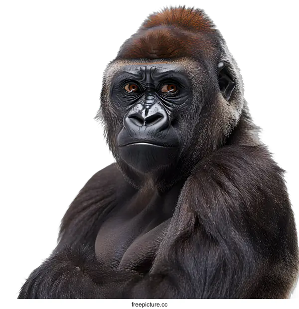 [Transparent Background PNG]Portrait of a gorilla