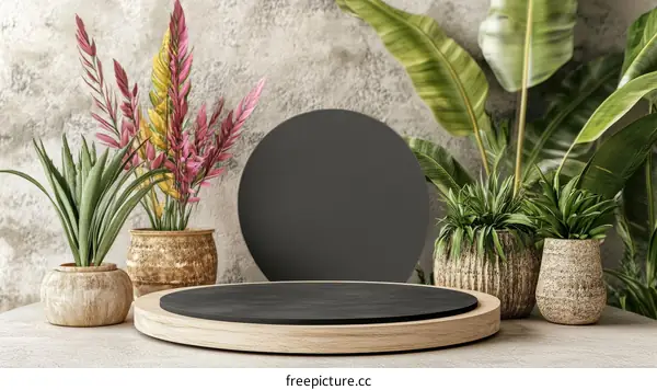 Botanical Display Stand Mockup Scene