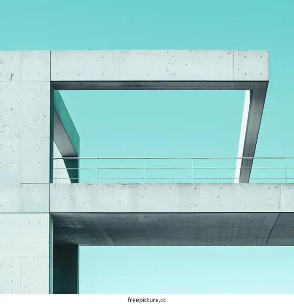 Minimalist Concrete Architecture Under a Blue Sky