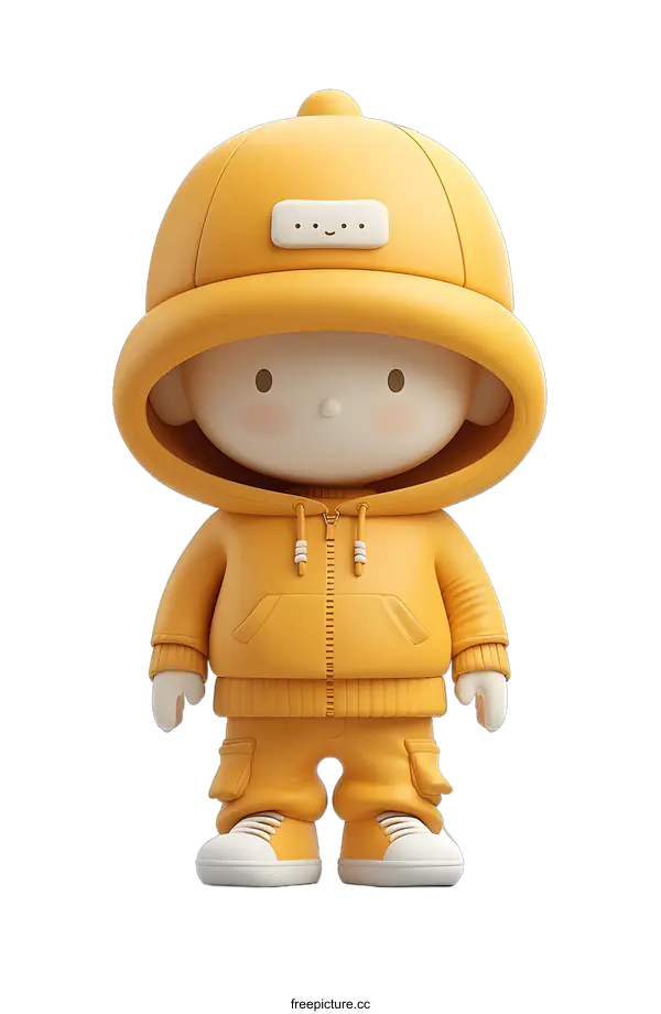 [Transparent Background PNG]Cute Cartoon Character in a Yellow Outfit