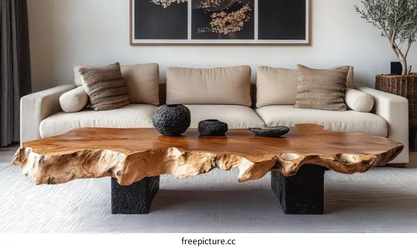 Modern Rustic Coffee Table in Living Room