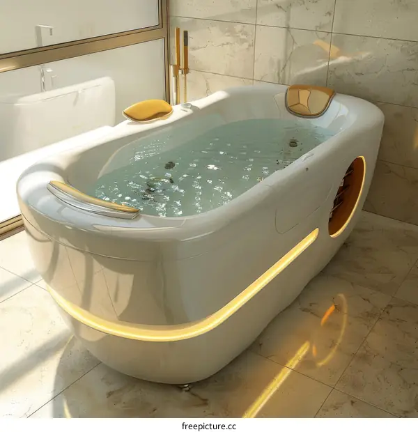 Luxury Modern Spa Tub with LED Lighting