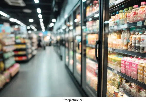 Supermarket Grocery Refrigerated Display Shelves