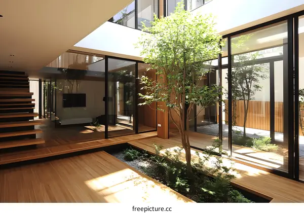 Modern Home Interior Design with Natural Light and Green Plants