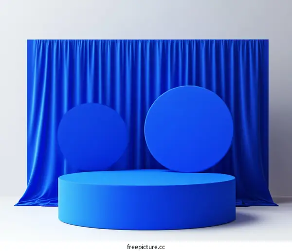 Modern Blue Geometric Product Display