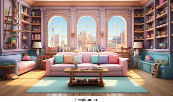 A Cozy Living Room With a View of the City