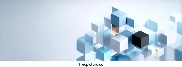 Abstract Geometric Cubes Composition