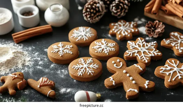 Christmas Gingerbread Cookies Baking Ingredients
