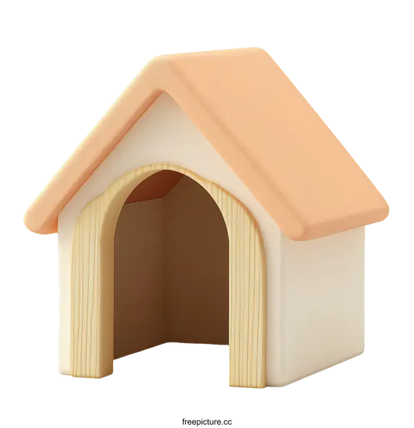 [Transparent Background PNG]Cute Cartoon Dog House Illustration