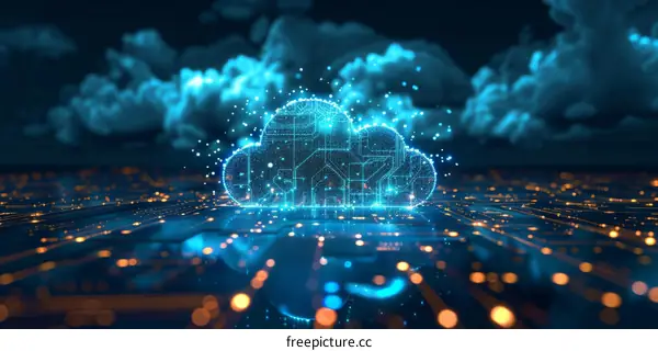 Abstract Blue Cloud Computing Technology Background