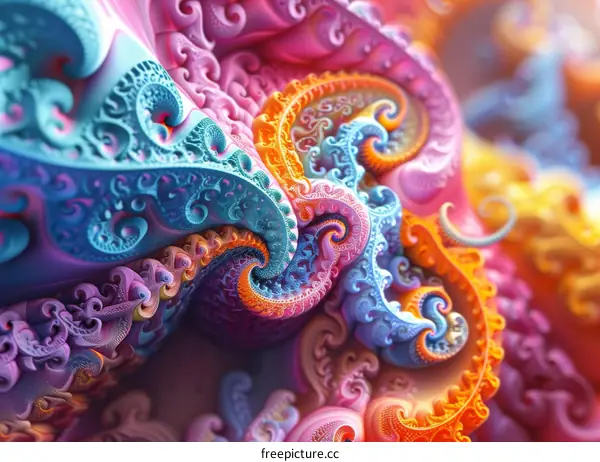 Vivid 3D Render of an Organic Structure with a Smooth Surface