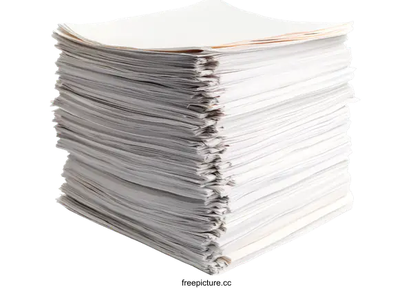 [Transparent Background PNG]High Stack of Documents