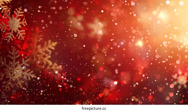 Christmas red snowflake background