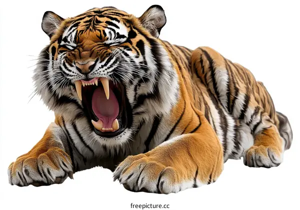 Powerful Tiger Roar Close-up Image