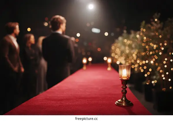 Red Carpet Event with People and Lighting
