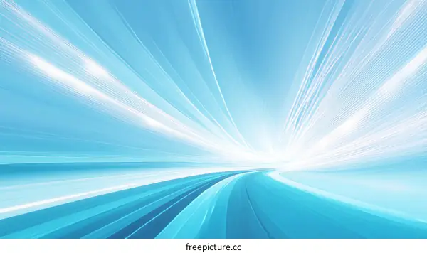 Abstract Light Blue Speed Tunnel