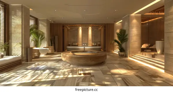 The sunlight shines through the blinds into the room