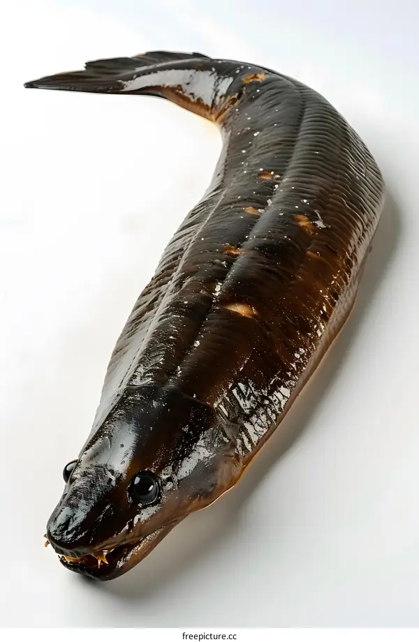 Smoked Lamprey Fish Isolated on White Background