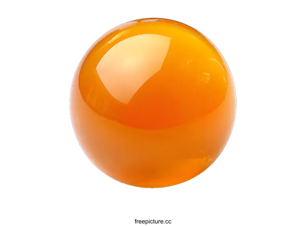 [Transparent Background PNG]A large orange ball sits on a white surface.
